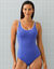 Maillot de bain 1 pi&egrave;ce uni gainant Ilaya (bleu)