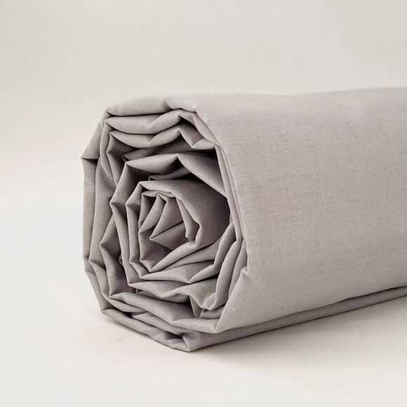 Drap-housse irrétrécissable uni coton  (gris perle)