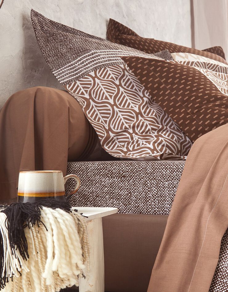 Linge de lit Tommy imprimé géométrique - coton (beige)