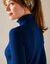 Effen rolkraagtrui in ribbeltricot&lt;br&gt; (felblauw)