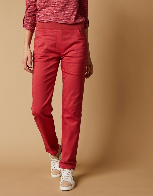Rechte broek met elastische taille (tomette) Rechte broek met elastische taille (tomette)