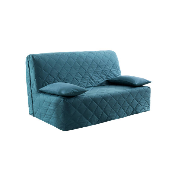 Housse canapé BZ coton bachette uni matelassé (bleu)