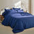 Linge de lit uni coton (marine)