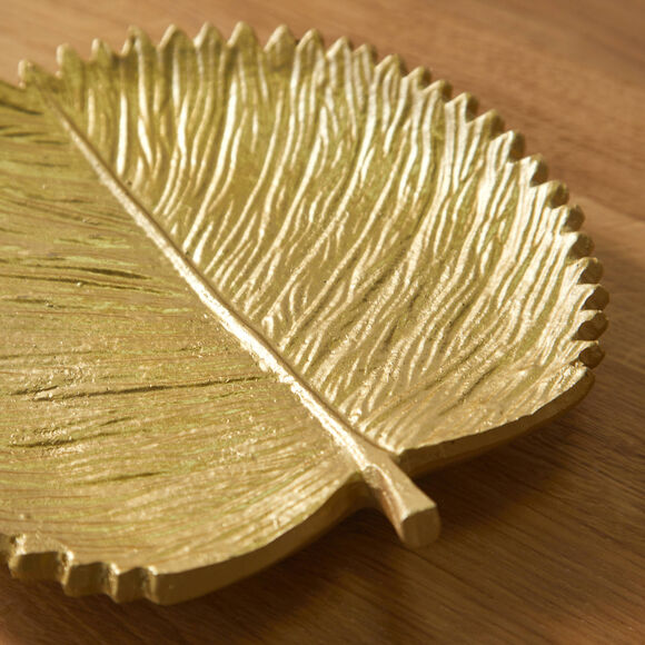 Coupelle forme feuille, polyr&eacute;sine dor&eacute;e  (dor&eacute;)