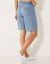 Bermuda in denim met tailleband in tricot (bleached)