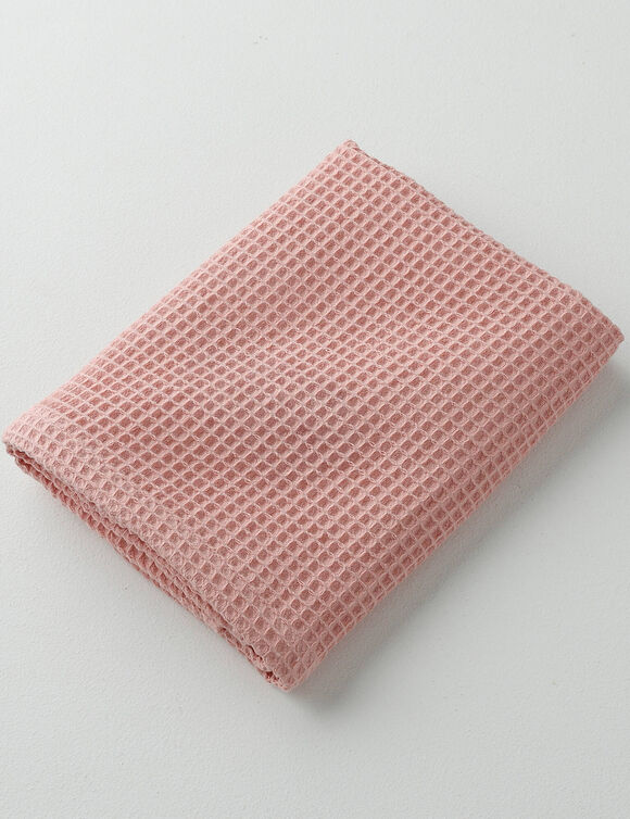 Serviette de bain nid d'abeille 320 g/m2 (rose poudré)