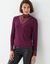 T-shirt manches longues dentelle (prune)