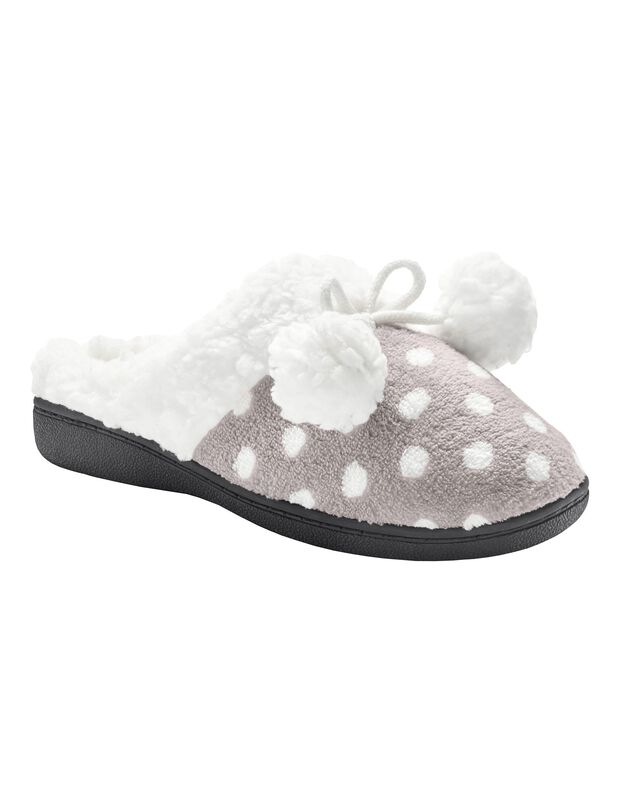 Mules polaires imprimées pois (gris)