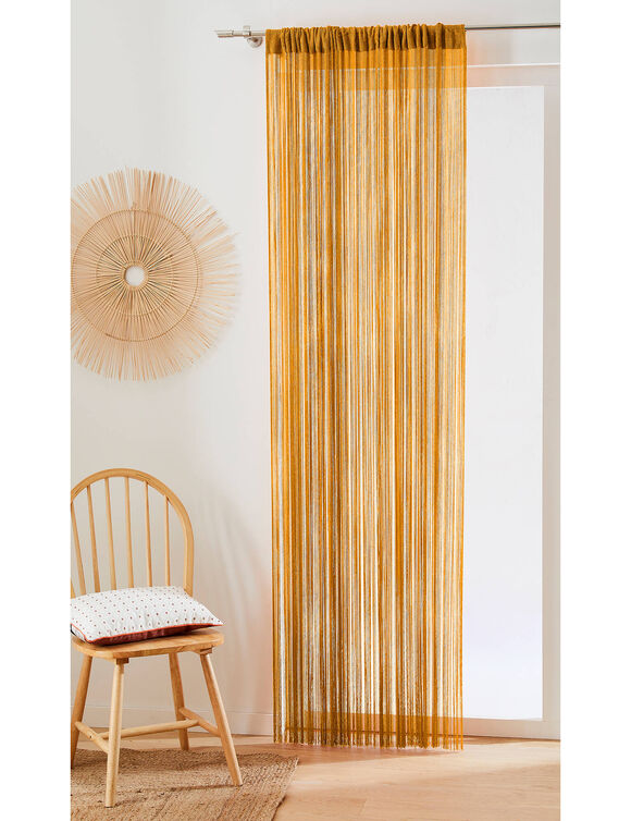 Rideau de fils découpable finition passe-tringle (orange)