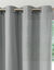 Gordijn in effen zeildoekstof met oogringetjes (parelgrijs)