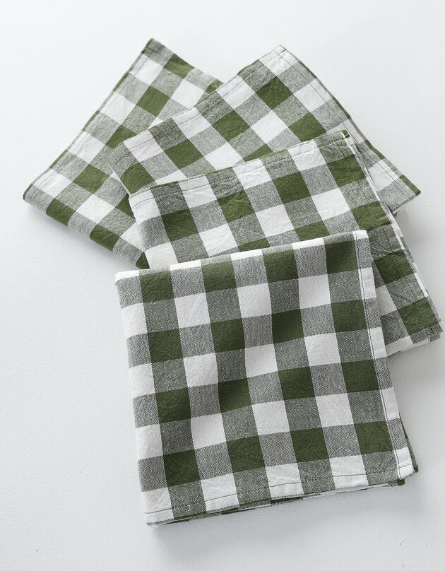 Serviettes de table à carreaux vichy - lot de 4 (vert)