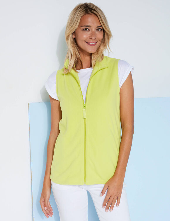 Veste polaire zippée sans manches (anis)