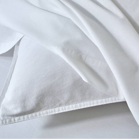 Linge de lit uni - coton lav&eacute; 57 fils/cm&sup2; (blanc)