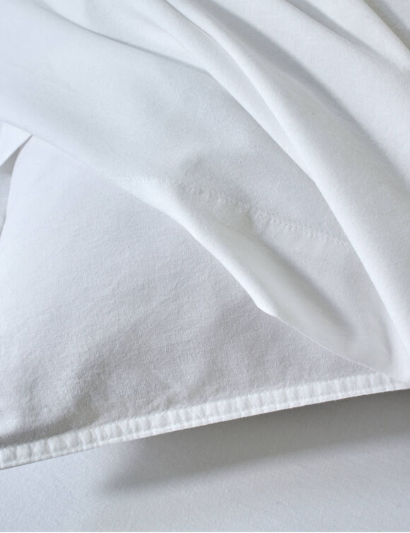 Linge de lit uni - coton lav&eacute; 57 fils/cm&sup2; (blanc)