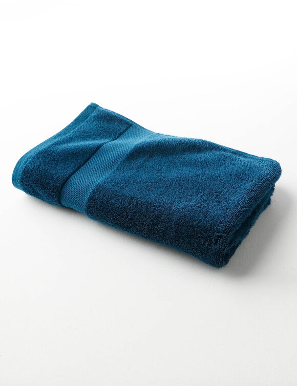 Effen badstof in katoen en modal 500 g/m2 (eendenblauw)
