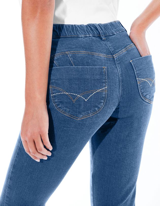 Jeans met push-up effect en nauwsluitend model - kleine lengte (stone)