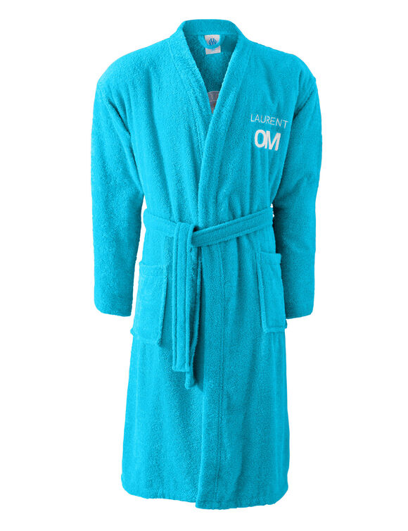 Peignoir adulte OM® personnalisable (bleu)