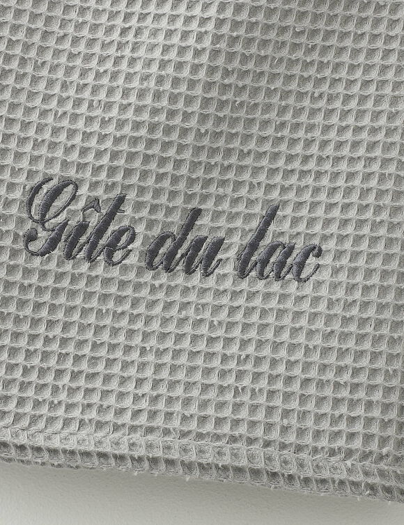 Serviette de bain nid d'abeille  Colombine&reg;, personnalisable, 240 g/m2 (gris)