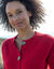 Vest met knopen en fantasiebreipatroon (rood)