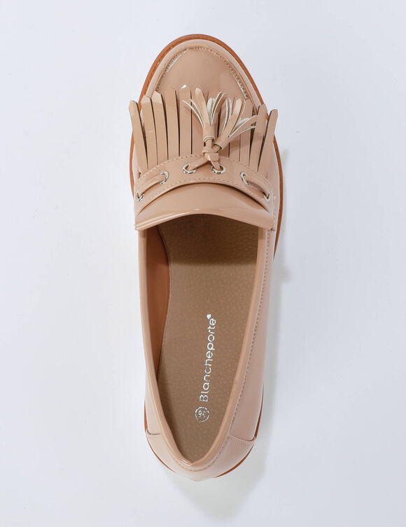 Mocassins &agrave; pompons (taupe)