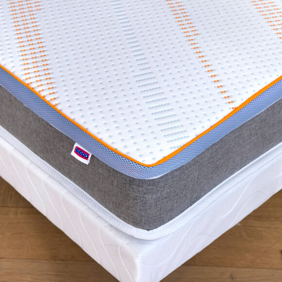 Topdekmatras in schuim van hoge kwaliteit, latexeffect (wit)