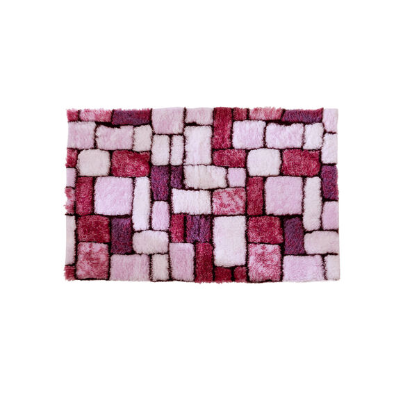 Tapis de bain mosaïque toucher peluche (violine)