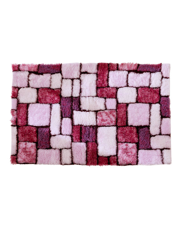 Tapis de bain mosaïque toucher peluche (violine)
