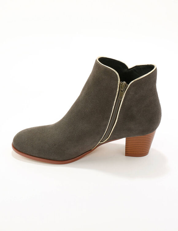 Leren boots met goudkleurig biesje (grijs)