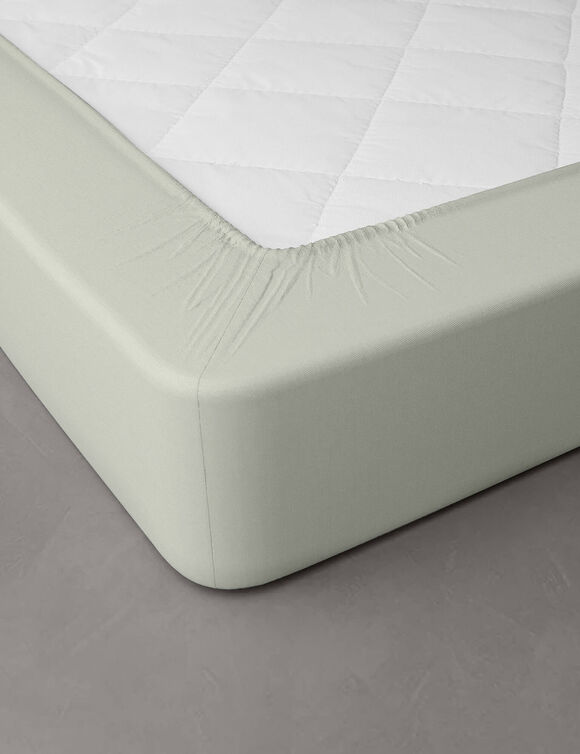 Drap-housse uni jersey 130g/m&sup2; - bonnet 40 cm (gris perle)
