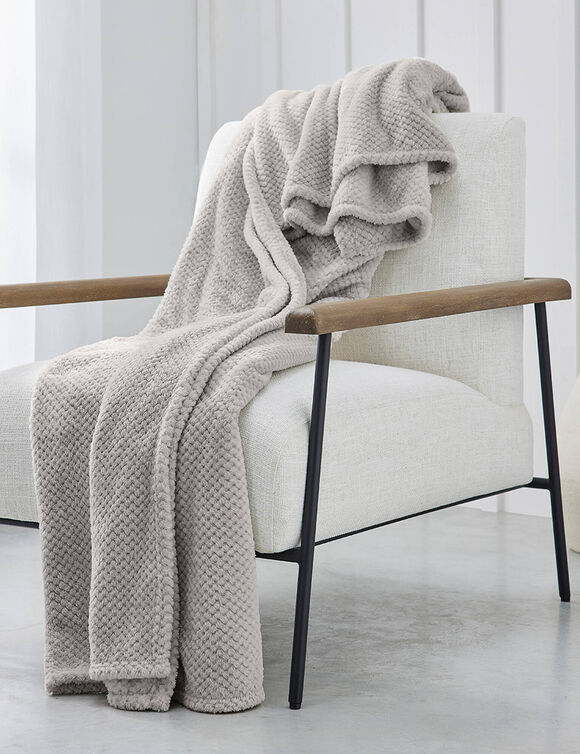 Plaid polaire nid d'abeille (beige)