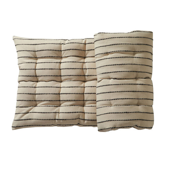 Long coussin déco tissage artisanal (naturel / noir)