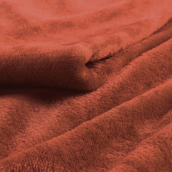 Plaid polaire, toucher peluche (terracotta)