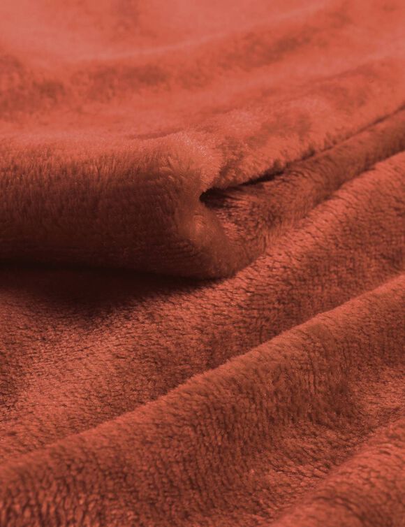 Plaid polaire, toucher peluche (terracotta)
