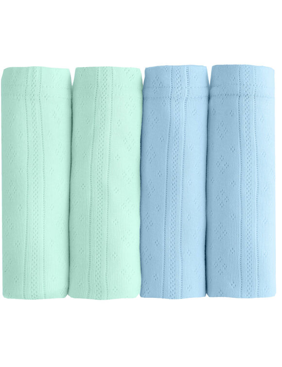 Culotte forme maxi coton motifs jacquard  &ndash; Lot de 4 (pastel)