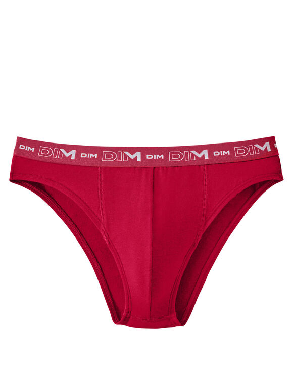 Slip fermé taille basse Dim - lot de 3 (noir + rouge + gris)