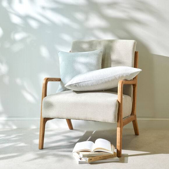 Kussenhoes in chenille - set van 2 (parelgrijs)