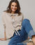 Vest met knooplintjes en lange mouwen, wolmix (beige)