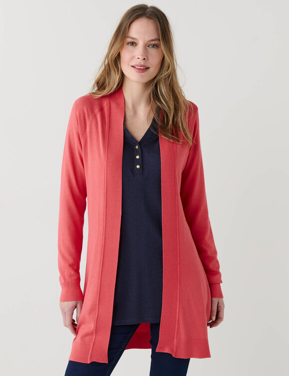 Gilet porter ouvert, manches longues (corail)
