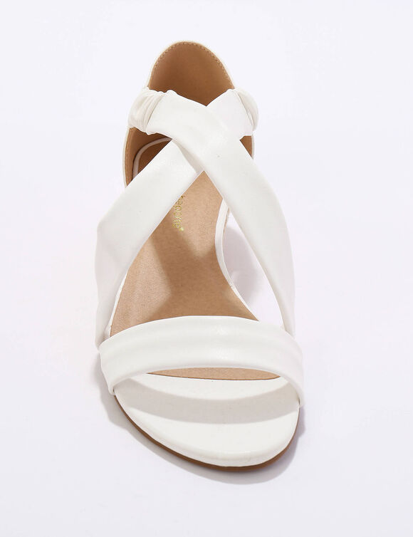 Elastische sandalen met sleehak, kunststof (wit)