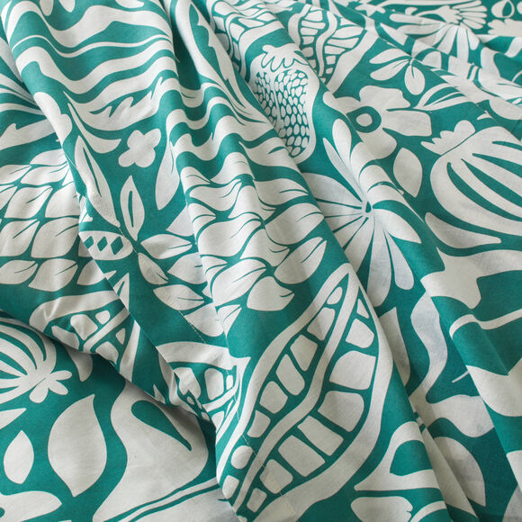 Bedlinnen Montego, in bedrukt katoen (groen)