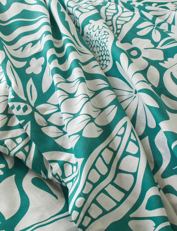 Linge de lit Montego en coton imprim&eacute; (vert)