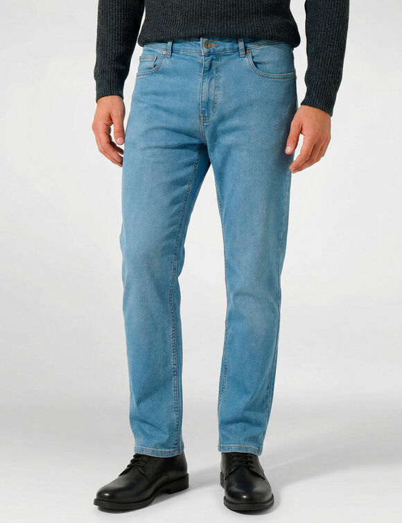 Eenvoudige rechte jeans van stretchkatoen - L32 (light stone)