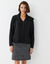 Gilet boutonn&eacute; col vareuse, en maille (noir)