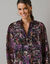 Robe courte boutonnée, manches amples (noir / violine)
