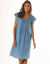 Jurk in jeans met macramé (bleached)