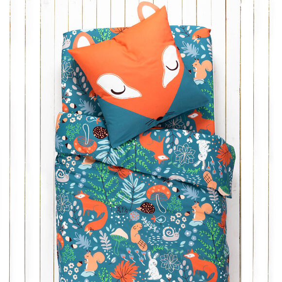 Bedlinnen voor kinderen, Champy, in biologisch katoen(**) (blauw)