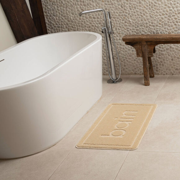 Tapis de bain motif "bain" (sable)