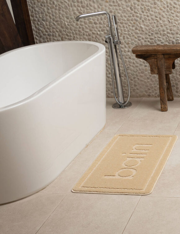Tapis de bain motif "bain" (sable)
