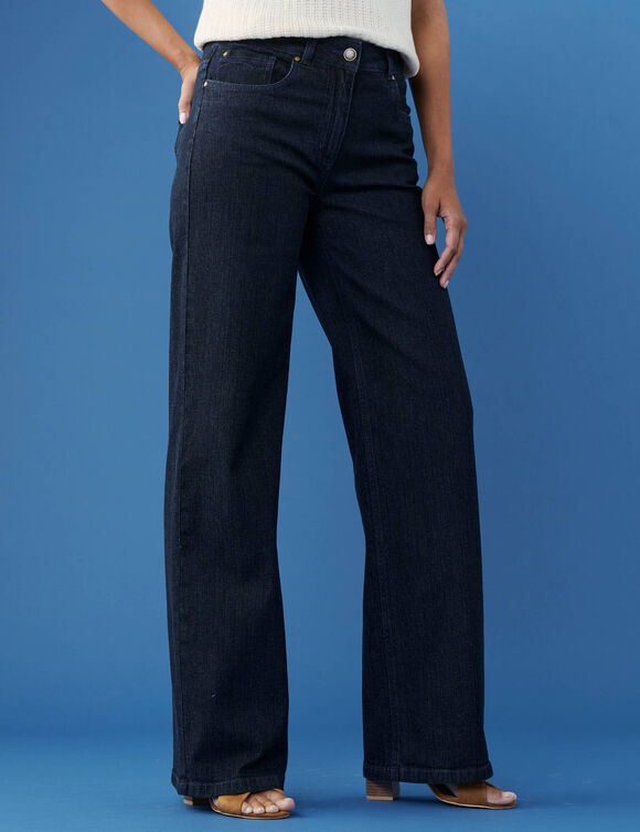 Jeans met wijde pasvorm en stretch, voor lange mensen (raw)