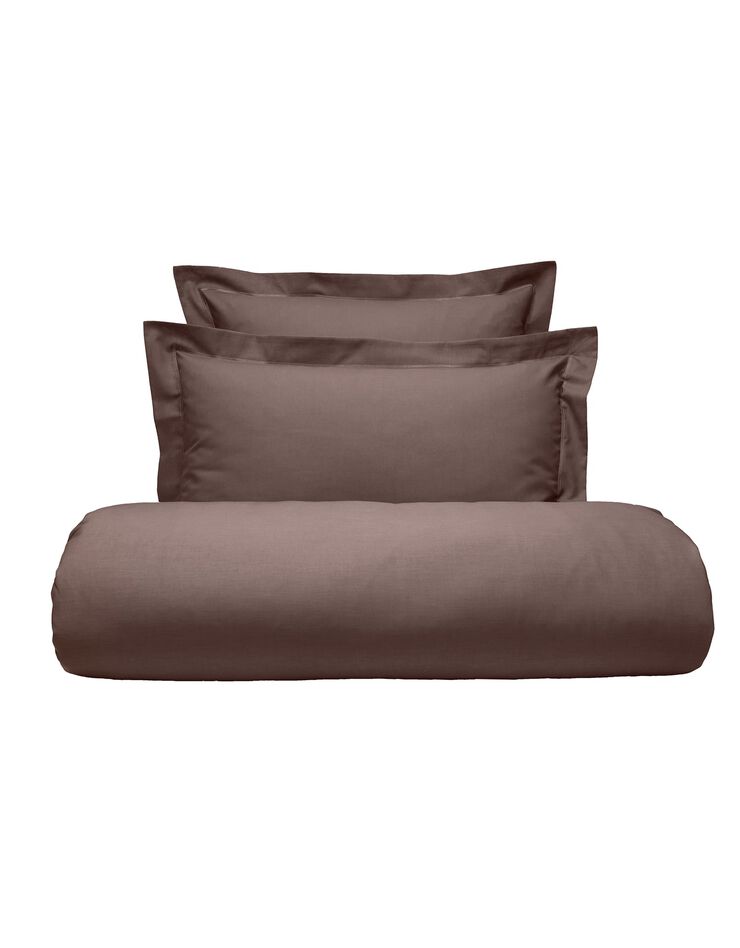 Linge de lit uni coton (taupe)